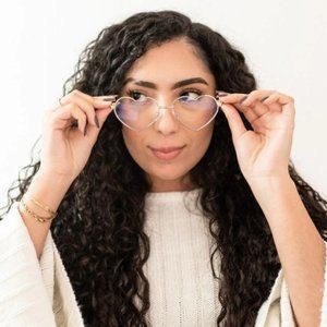 Unique Heart Shaped Blue Light Glasses.